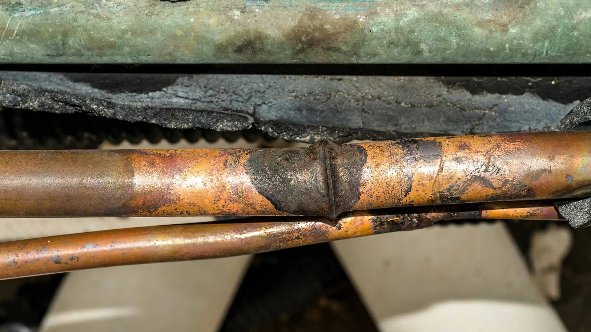 Pipes leaking from corrosion damage at a home in Wesley Chapel, FL.