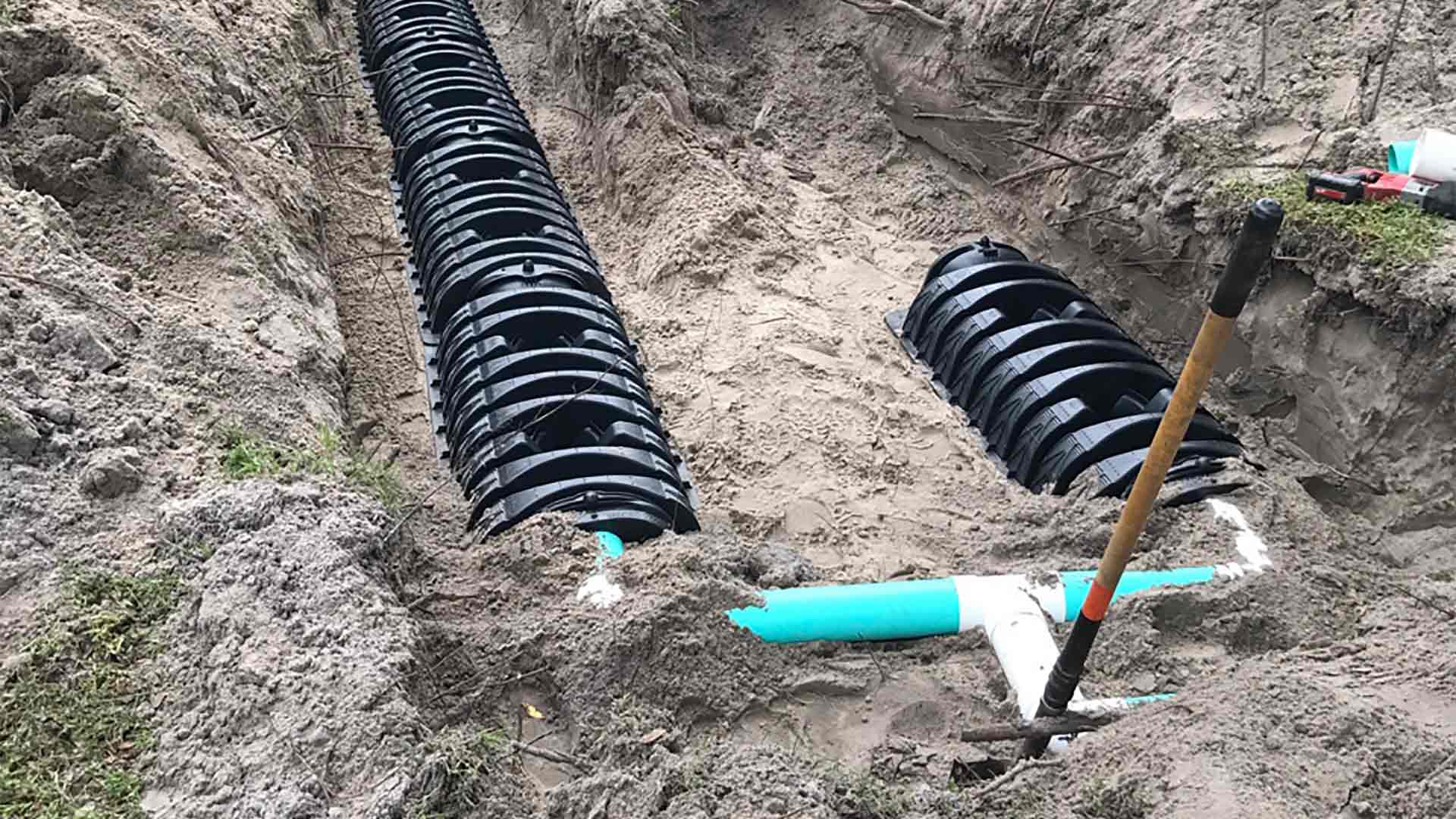 Repairing a drain field in Davenport, FL.
