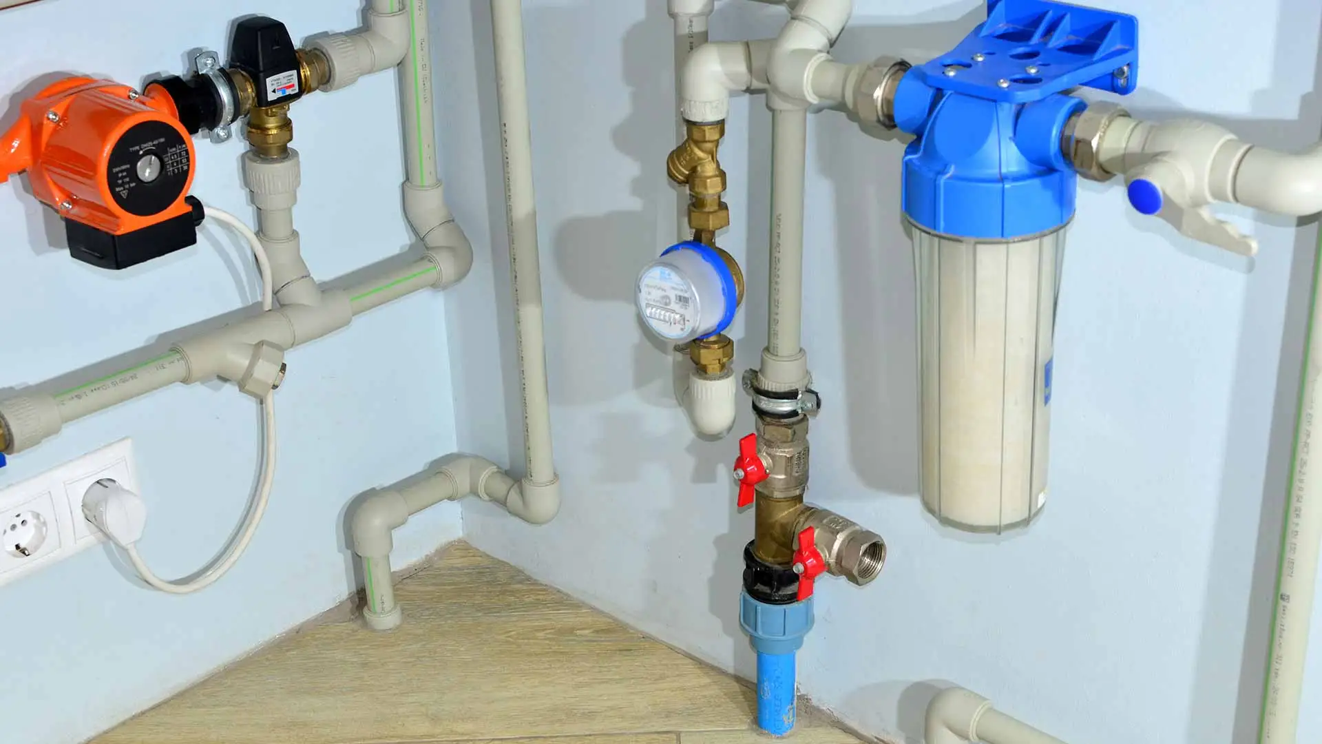 Whole-home water filtration system installed in a Plant City, FL home.