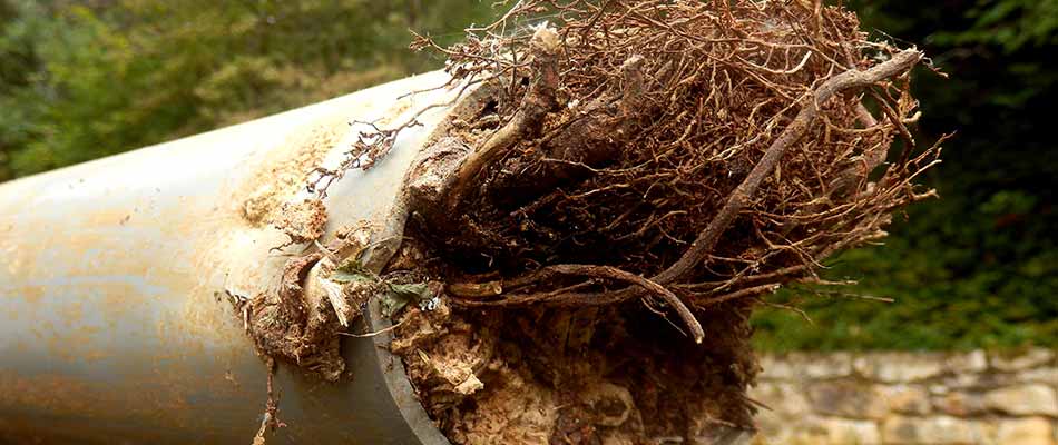 Home sewage line clogged with roots and vines in Wesley Chapel, FL.
