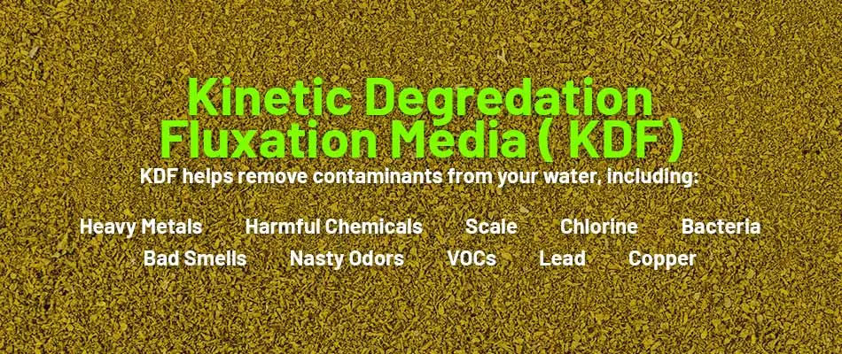 Image of KDF water filtration media with advantages listed for Winter Haven, FL.