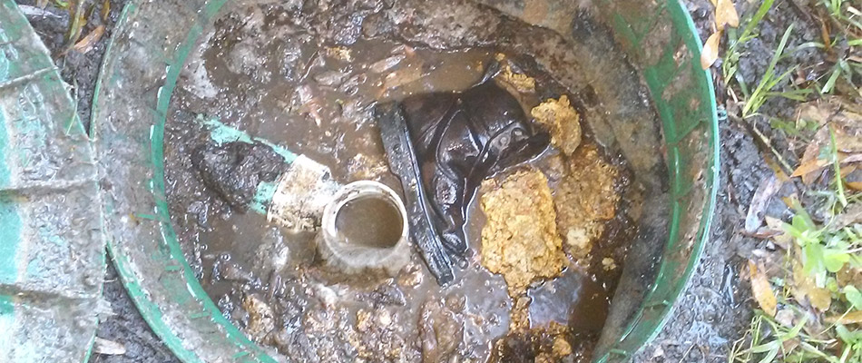 Home sewage system clogged with junk in Lakeland, FL.