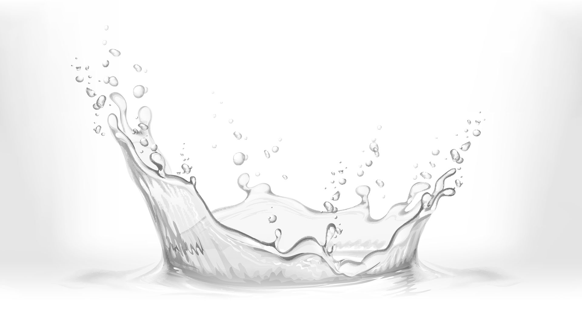 Splashing water in black and white.