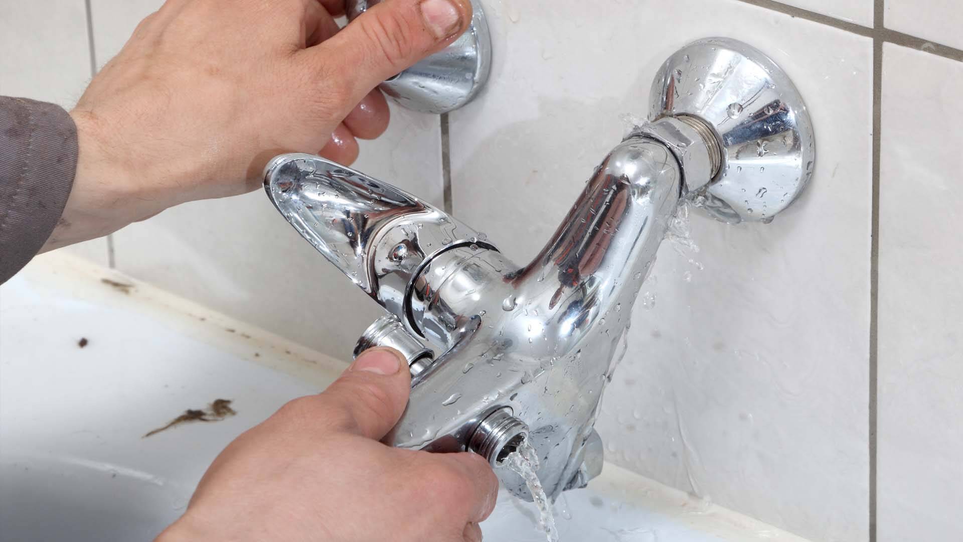 Repairing bathroom faucet at a home in Zephyrhills, FL.